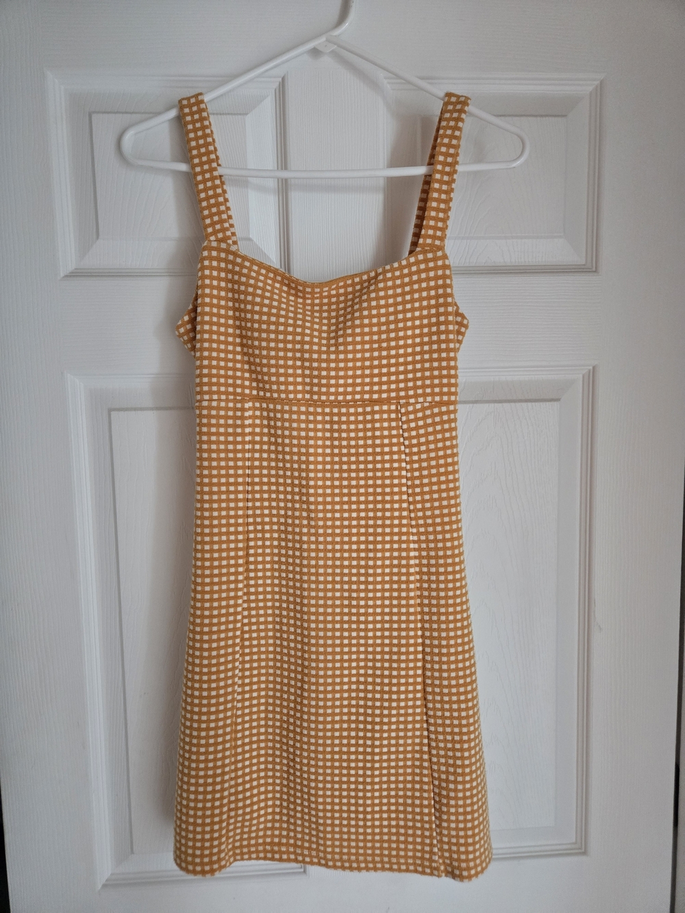 Free People Yellow Gingham Mini Dress